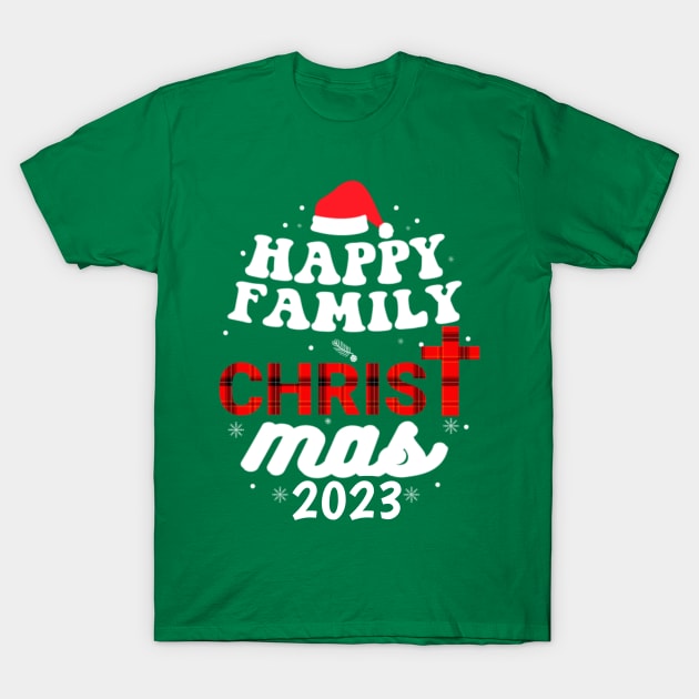 Happy Family Christma 2023 T-Shirt by fishing for men